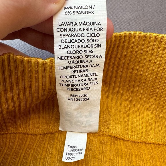 JoyLab leggings womens medium nylon blend patterned yellow - Picture 6 of 9